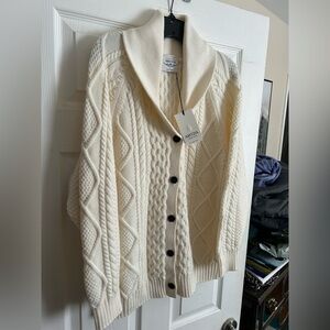 Aritzia Cream Cable Knit Cardigan